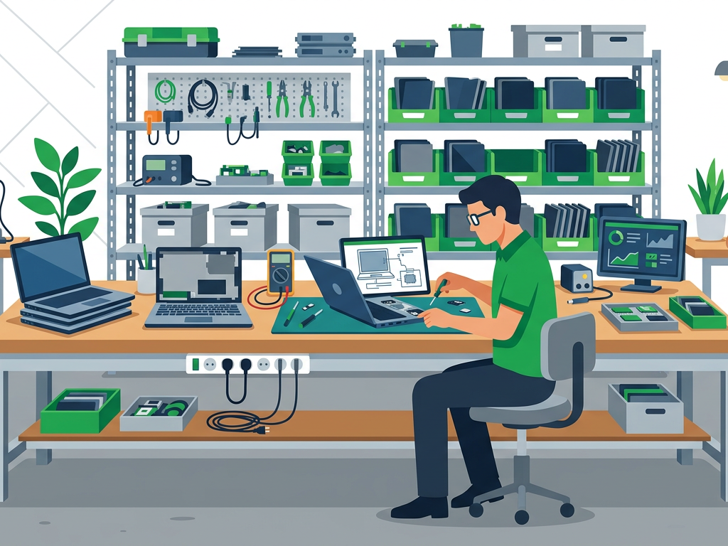 IT refurbishment workbench and quality operations